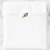 Rocketship Runder Aufkleber (Tasche)