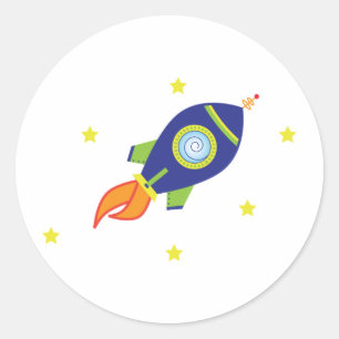 Rocketship Runder Aufkleber