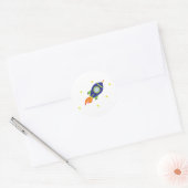 Rocketship Runder Aufkleber (Umschlag)