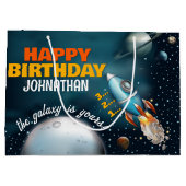 Rocketship Space Adventure Geburtstag Große Geschenktüte (Rückseite)
