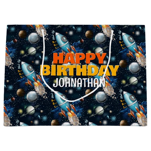 Rocketship Space Adventure Große Geschenktüte (Vorderseite)
