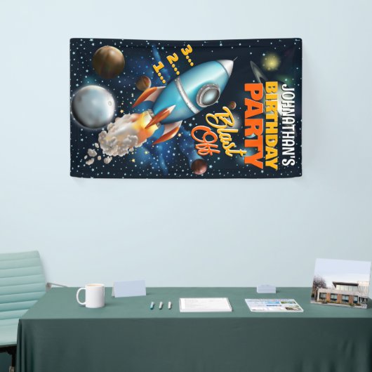 Rocketship Space Adventure Kindergeburtstag Banner (Messeveranstaltung)