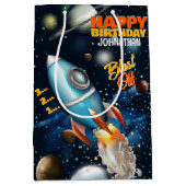 Rocketship Space Adventure Kindergeburtstag Mittlere Geschenktüte (Vorderseite)