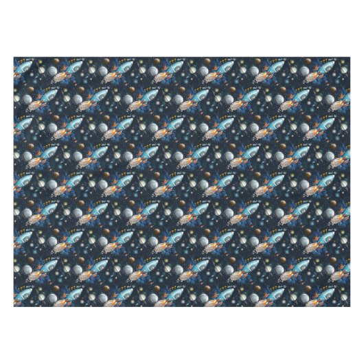 Rocketship Space Adventure Tischdecke (Vorderseite (Horizontal))