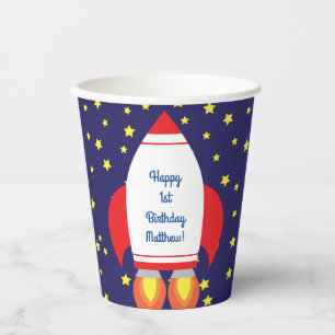 Rocketship Weltraumjunge Niedlich Pappbecher