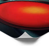 Rockeuse mit Rotem Hut im Feuer Poster (Ecke)