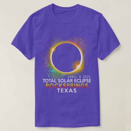 Rockfedern Texas Totality Total Solar Eclipse Apr T-Shirt (Design vorne)