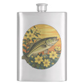 Rockfische und Gelbe Jasmin-Blume Flachmann (Vorderseite)