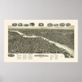 Rockford, IL Panoramic Map - 1891 Poster (Vorne)