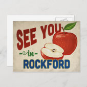 Rockford Illinois Apple - Vintage Travel Postkarte (Vorne/Hinten)