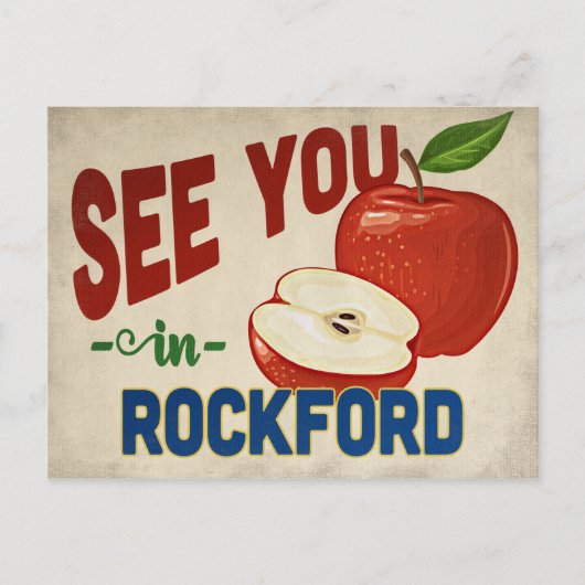 Rockford Illinois Apple - Vintage Travel Postkarte (Vorderseite)