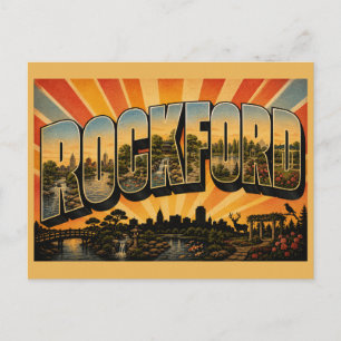 Rockford Illinois Flussgärten Parks Kunst Postkarte