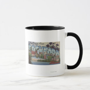 Rockford, Illinois - große Buchstabe-Szenen Tasse