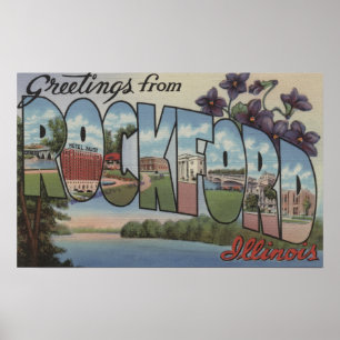 Rockford, Illinois - Große Buchstabenszenen Poster