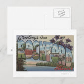 Rockford, Illinois - Große Buchstabenszenen Postkarte (Vorne/Hinten)