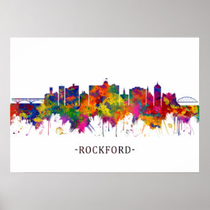 Rockford Illinois Skyline Poster