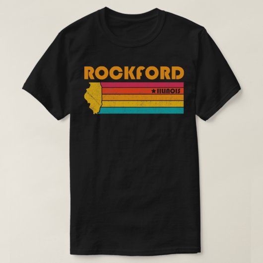Rockford Illinois Vintag Distressed Souvenir T-Shirt (Design vorne)