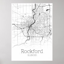 Rockford Map - Illinois - City Map Poster