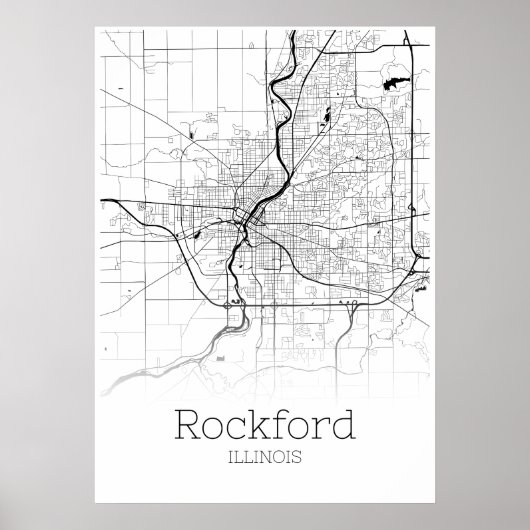 Rockford Map - Illinois - City Map Poster (Vorne)