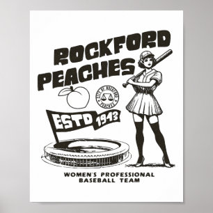 Rockford Peaches Women's Bysebyll Team 1943 - Kopi Poster