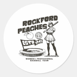 Rockford Peaches Women's Bysebyll Team 1943 - Kopi Runder Aufkleber