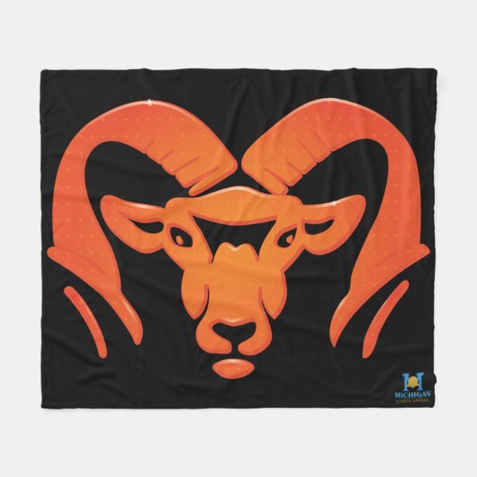 Rockford Rams #4 Fleece Blanket (Vorderseite (Horizontal))