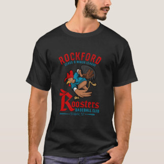 Rockford Roosters Retro Mini League Baseball Team T-Shirt