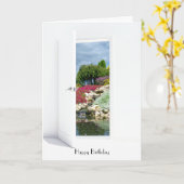 Rockgarten und Wasserfall im Freien Geburtstag Karte (Gelbe Blume)