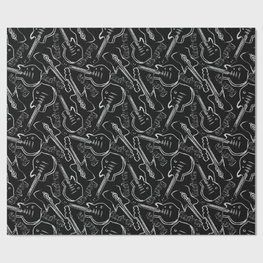 Rockgitarre Geschenkpapier (Flach)