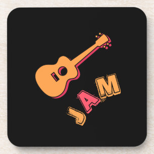 Rockgitarre, Musik-Jam-Stil, Orange & Rote Kunst Getränkeuntersetzer