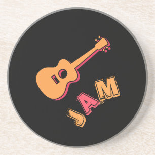 Rockgitarre, Musik-Jam-Stil, Orange & Rote Kunst Getränkeuntersetzer