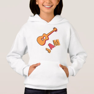 Rockgitarre, Musik-Jam-Stil, Orange & Rote Kunst Hoodie