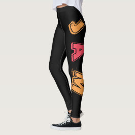 Rockgitarre, Musik-Jam-Stil, Orange & Rote Kunst Leggings