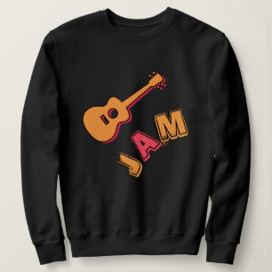Rockgitarre, Musik-Jam-Stil, Orange & Rote Kunst Sweatshirt