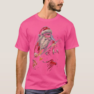 Rockgitarre Weihnachtsmann spielt Gitarre Lustiger T-Shirt