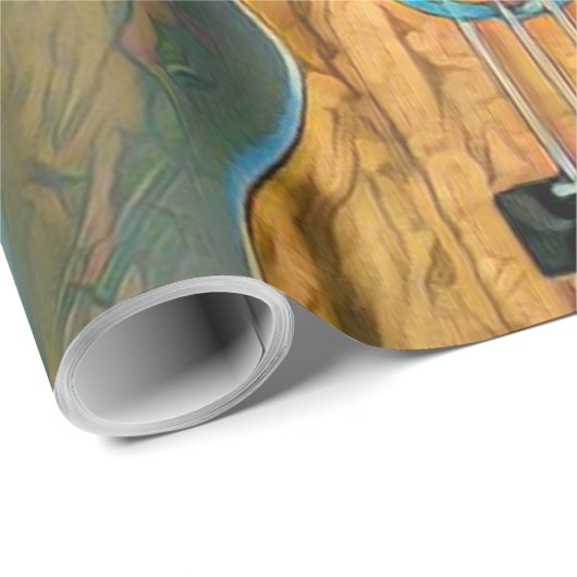 Rockgitarrist Geschenkpapier (Rolleneckpunkt)