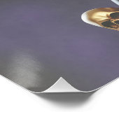 Rockgitarrist in Lederkleidung mit Totenkopf Poster (Ecke)