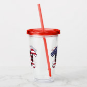 Rockhammer des Geologen mit amerikanischer Flagge Acryltrinkbecher (Links)