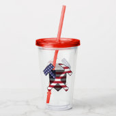Rockhammer des Geologen mit amerikanischer Flagge Acryltrinkbecher (Rückseite)