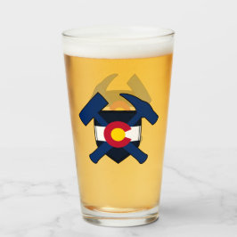 Rockhammer des Geologen mit Colorado-Staatsflagge Glas