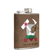 Rockhammer-Schild des Geologen - California-Flagge Flachmann (Rechts)