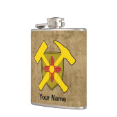 Rockhammer Schild des Geologen - Neue Flagge in Me Flachmann (Links)