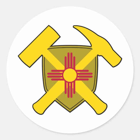 Rockhammer Schild des Geologen - Neue Flagge in Me Runder Aufkleber (Vorderseite)