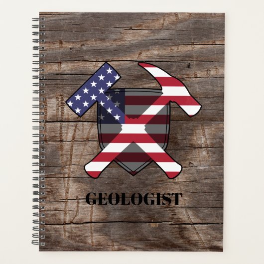 Rockhammer und Schild des amerikanischen Geologen Planer (Vorderseite)