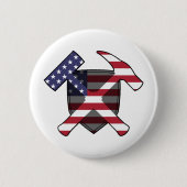 Rockhammerschild des Geologen - Amerikanische Flag Button (Vorderseite)