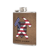 Rockhammerschild des Geologen - Amerikanische Flag Flachmann (Links)