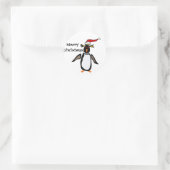 Rockhopper Penguin Weihnachtskunst Runder Aufkleber (Tasche)