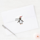 Rockhopper Penguin Weihnachtskunst Runder Aufkleber (Umschlag)