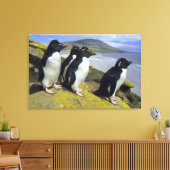 Rockhopper Penguins (Eudyptes chrysocome), Leinwanddruck (Insitu (Wohnzimmer))