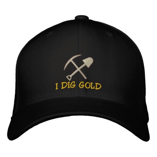 Rockhound "I Dig Gold" bestickte Kapsel Kappe (Vorderseite)